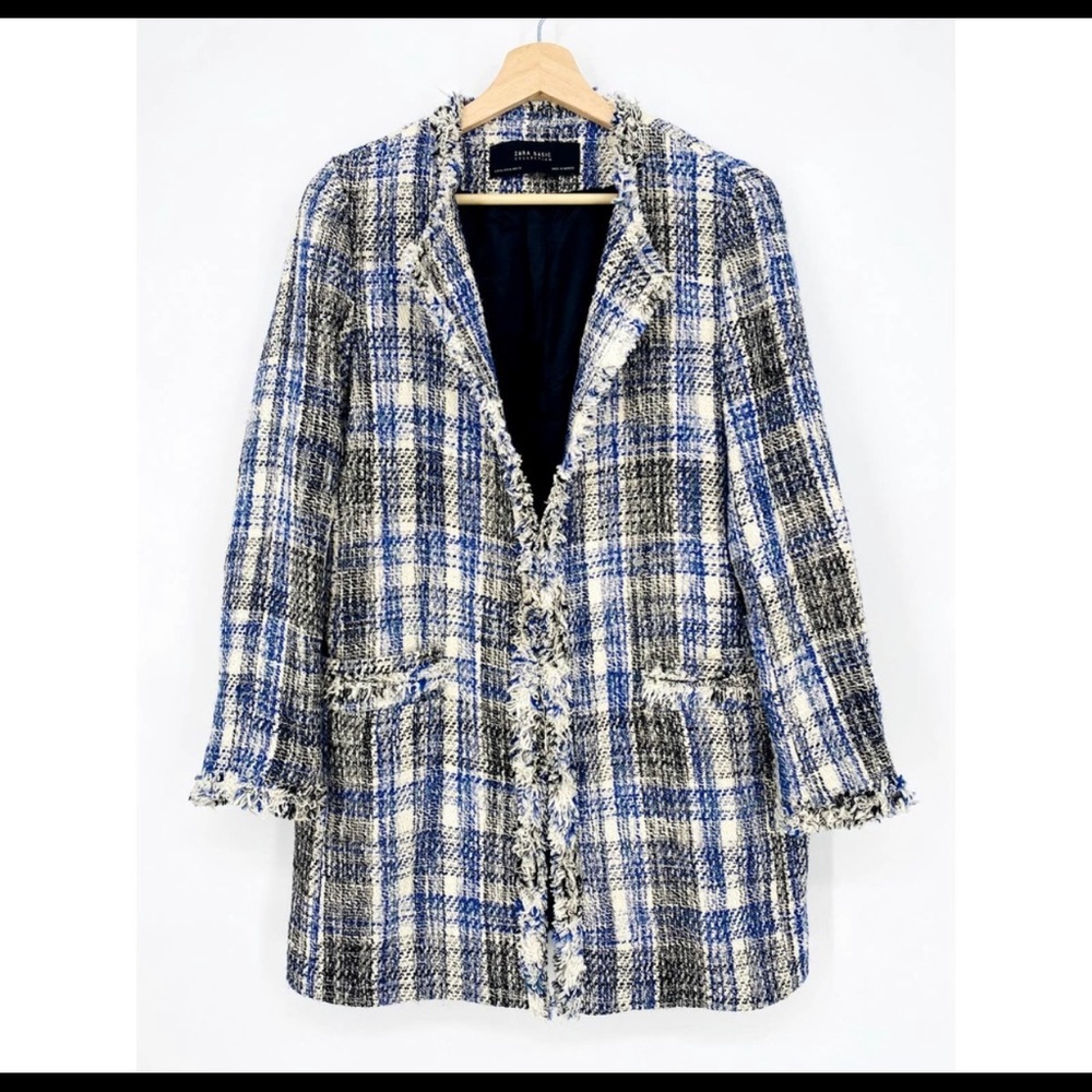 Zara basics plaid coat